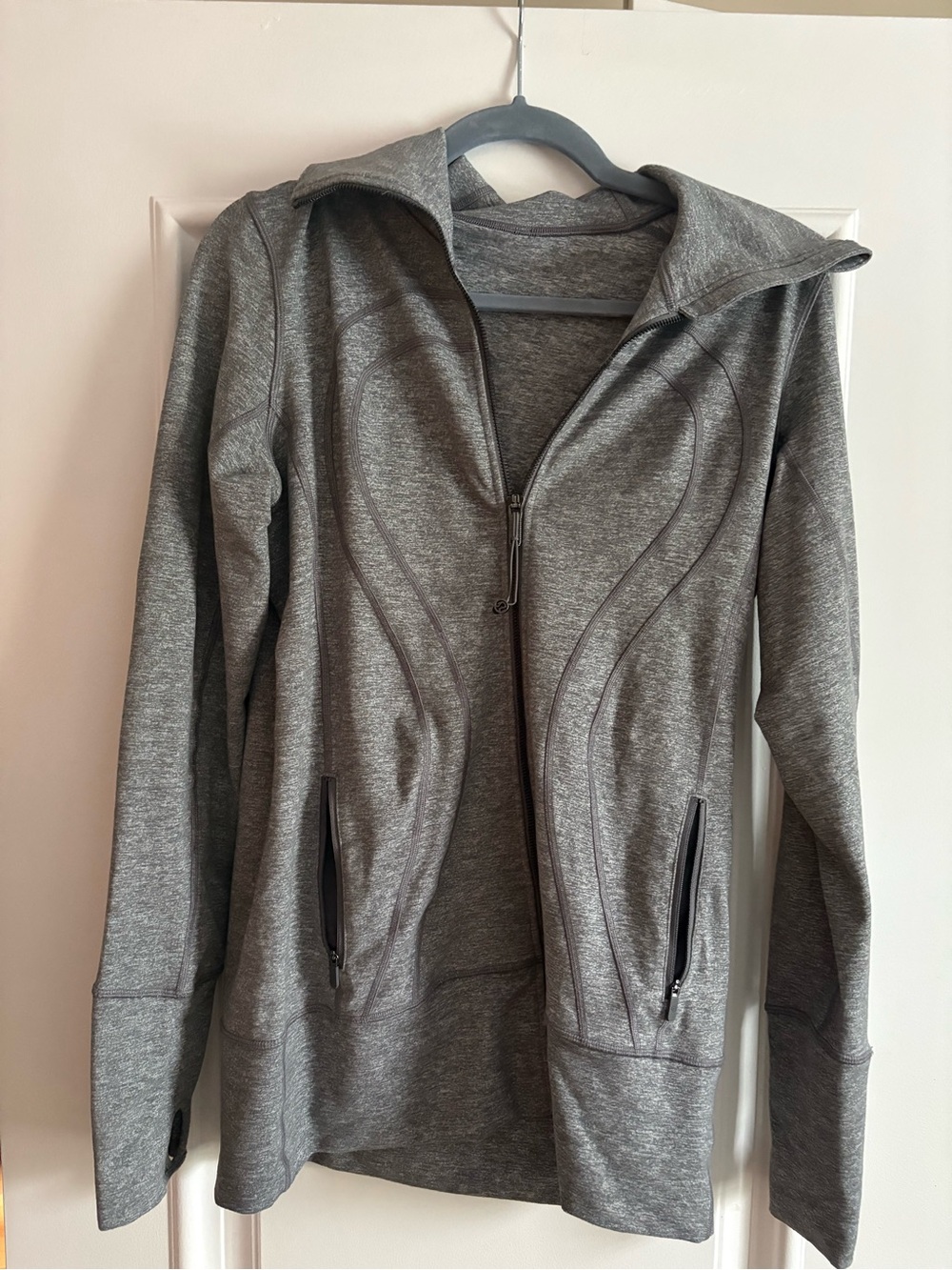 lululemon athletica Heather Gray Full-Zip Athletic Jacket